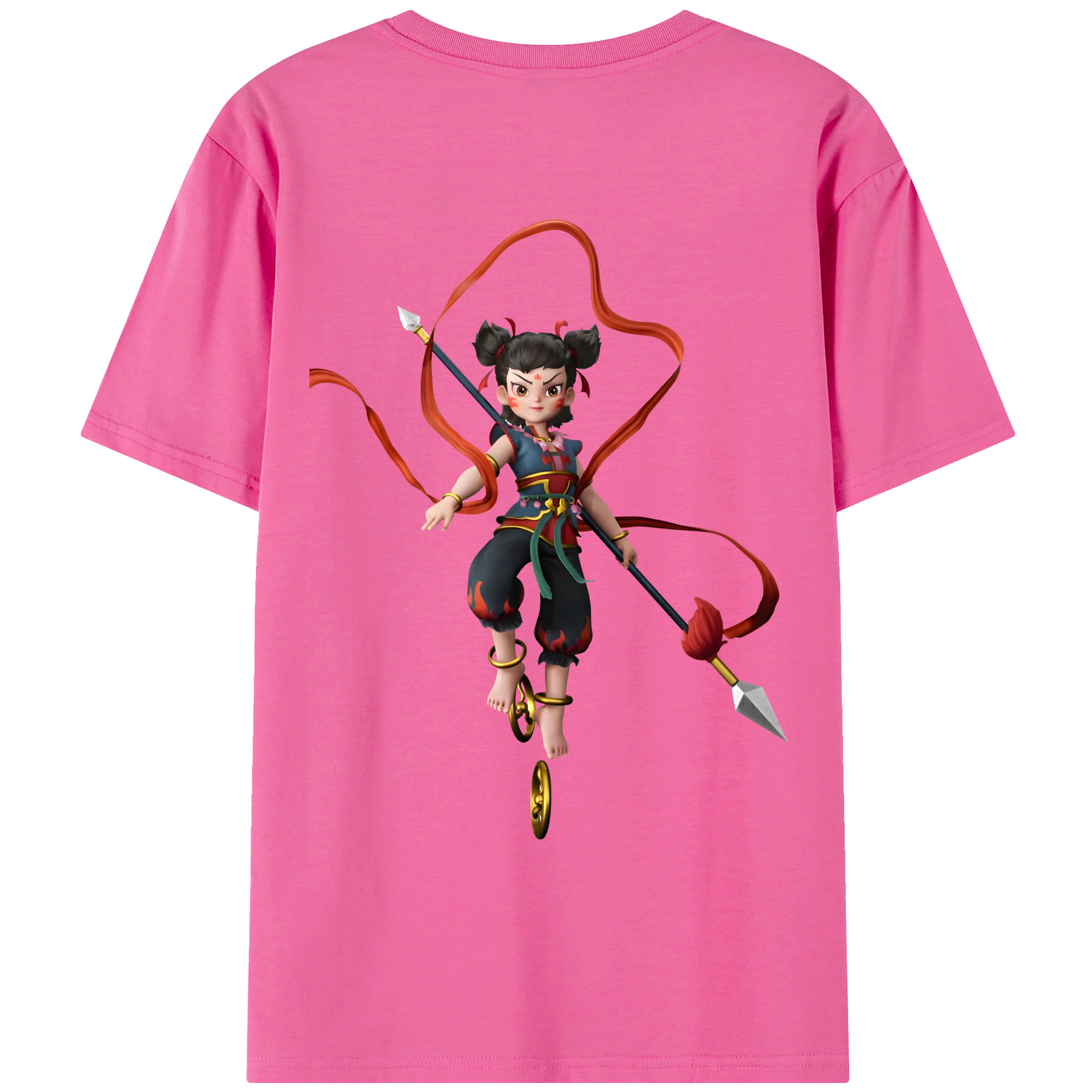 （画像用） Ne Zha 2 ナタ 魔童の大暴れ レディース半袖Tシャツ(バックプリント)